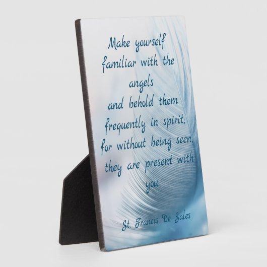 Blue Feather Angel Saint Francis Quote Fotoplaat (Zijkant)