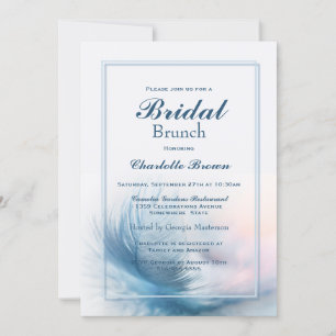 Blue Feather Bridal Brunch Kaart