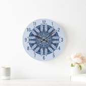 Blue Feather Mandala Grote Klok (Huis)