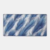 Blue Feather Pattern Art Print Bureaumat (Voorkant)