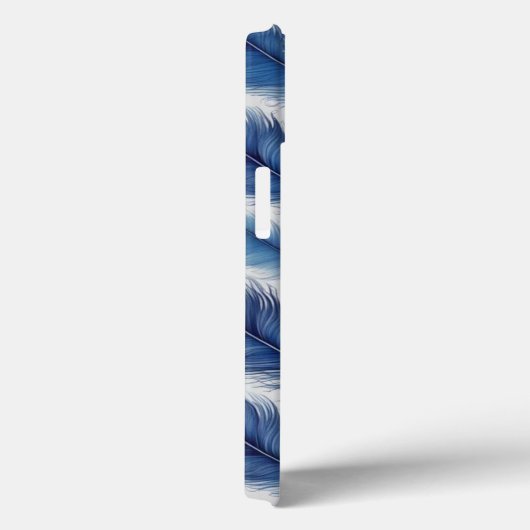 Blue Feather Pattern Art Print Case-Mate iPhone Case (Achterkant / Rechts)