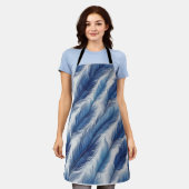 Blue Feather Pattern Art Print Schort (Gedragen)