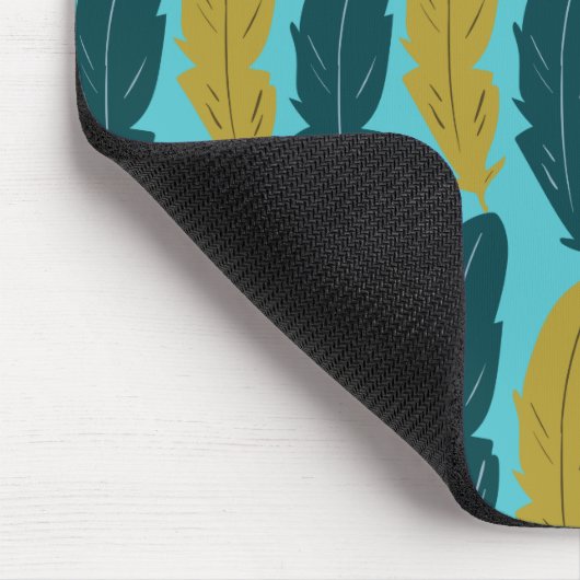 Blue Feather Pattern Muismat (Hoek)