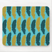 Blue Feather Pattern Muismat (Voorkant)