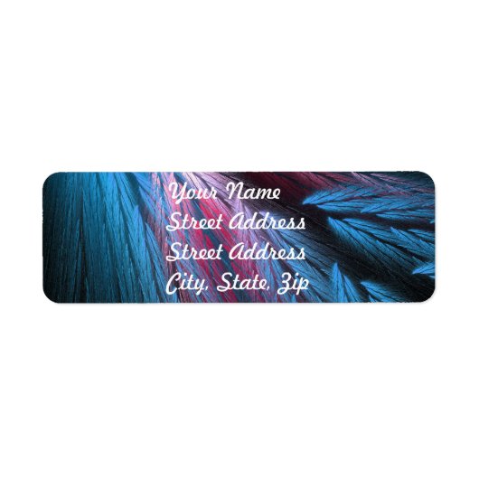 Blue Feather Return Address Sticker (Voorkant)