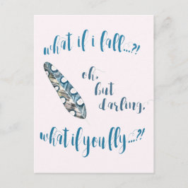 Blue Feather - Wat als ik herfst? Inspirerend prij Briefkaart