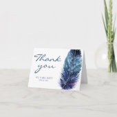 Blue Feather Wedding Dank je Kaarten (Voorkant)