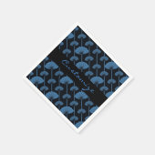 Blue Feathered Floral Fans Pattern Napkins Servetten (Hoek)