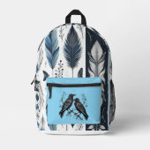 Blue Feathers and Black Ravens Backpack Bedrukte Rugzak (Voorkant)