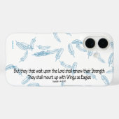 Blue Feathers Rise op Eagles Wings iPhone Case (Achterkant (horizontaal))