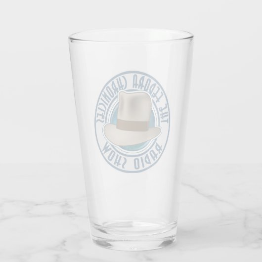 Blue Fedora Chronicles Radio Show Glass Tumbler (Achterkant)