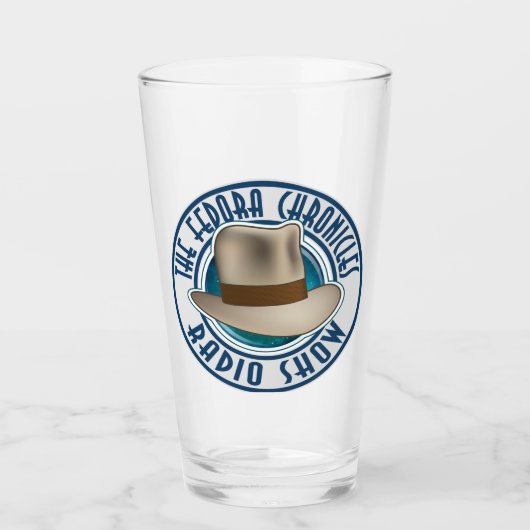 Blue Fedora Chronicles Radio Show Glass Tumbler (Voorkant)