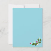 Blue Feestelijke Scallop Lijst met Holly Bedankkaart (Achterkant)