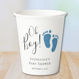 Blue Feet Baby Boy Baby shower Papieren Bekers