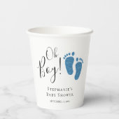 Blue Feet Baby Boy Baby shower Papieren Bekers (Achterkant)