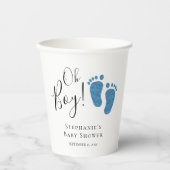 Blue Feet Baby Boy Baby shower Papieren Bekers (Voorkant)