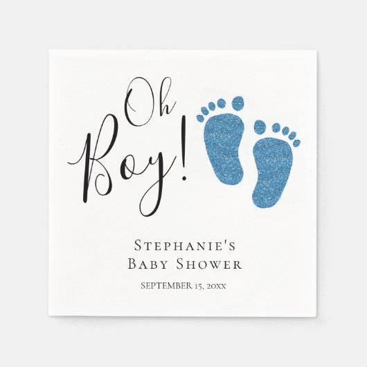 Blue Feet Baby Boy Baby shower Servet (Voorkant)