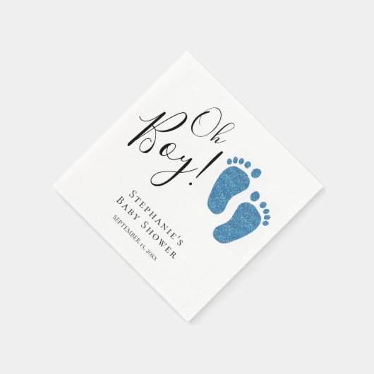 Blue Feet Baby Boy Baby shower Servet (Hoek)