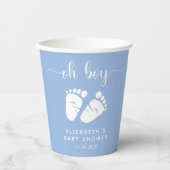 Blue Feet Baby Boy Shower Papieren Bekers (Voorkant)