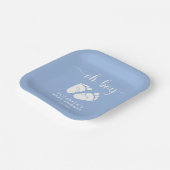 Blue Feet Baby Boy Shower Papieren Bordje (Gebogen)