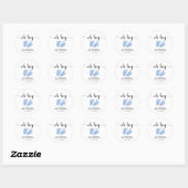 Blue Feet Baby Boy Shower Ronde Sticker (Vel)