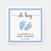 Blue Feet Baby Boy Shower Servet (Voorkant)