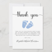 Blue Feet Baby Jongen Douche Dank je Kaart (Voorkant)