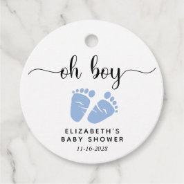Blue Feet Boy Baby shower Bedankjes Labels