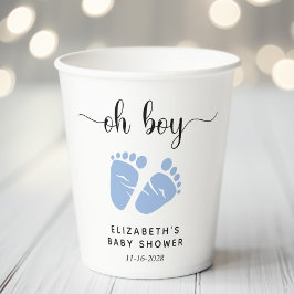 Blue Feet Boy Baby shower Papieren Bekers