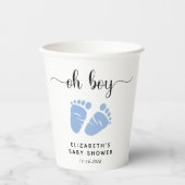 Blue Feet Boy Baby shower Papieren Bekers (Voorkant)
