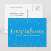 Blue Felicitaties Gewichtsverlies Prestatie Briefkaart (Voorkant / Achterkant)