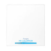 Blue Felt Pen Gepersonaliseerde leraar Note Pad Notitieblok (Voorkant)