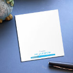 Blue Felt Pen Gepersonaliseerde leraar Note Pad Notitieblok<br><div class="desc">Een leraar notitieblok met de doedel van een blauwe vilt pen. Pas het aan met uw eigen tekst en met de naam van de opvoeders. Ook beschikbaar in andere kleuren. © ArianeC Illustraties-Alle rechten voorbehouden</div>