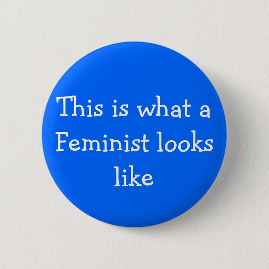 Blue Feminism pin Ronde Button 5,7 Cm (Voorkant)