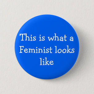 Blue Feminism pin Ronde Button 5,7 Cm