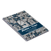 Blue Fern Pattern voor Professionele Zaken Notitieboek (Rechterzijde)