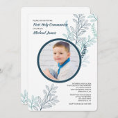 Blue Ferns foto uitnodiging (Voorkant / Achterkant)