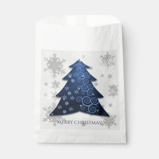 Blue Festive kersttree Favor Bag Bedankzakje (Voorkant)