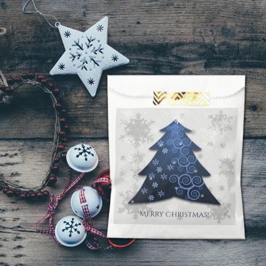 Blue Festive kersttree Favor Bag Bedankzakje