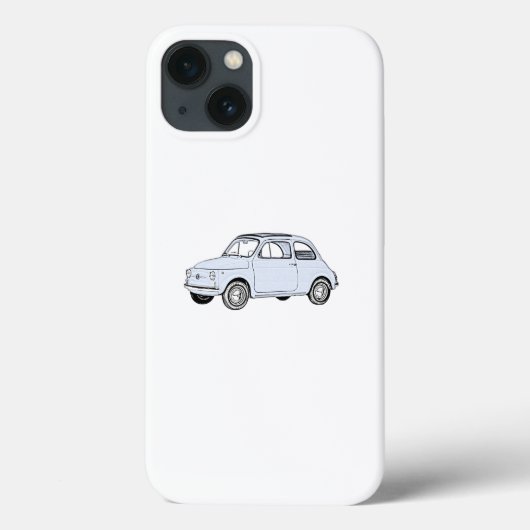 Blue Fiat 500 Topolino Pencil Style Rendering Case-Mate iPhone Case (Achterkant)