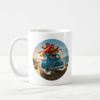 Blue Fiat Car Koffiemok