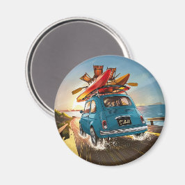 Blue Fiat Car Magneet