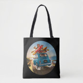 Blue Fiat Car Tote Bag (Voorkant)