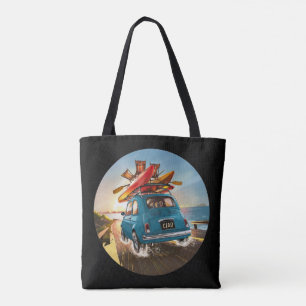 Blue Fiat Car Tote Bag