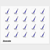 Blue Field Hockey Stick Ronde Sticker (Vel)