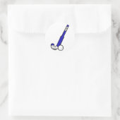 Blue Field Hockey Stick Ronde Sticker (Tas)