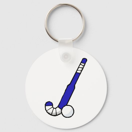 Blue Field Hockey Stick Sleutelhanger (Voorkant)