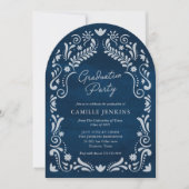 Blue Fiesta Graduation Photo Arch Invitation Kaart (Voorkant)