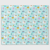 Blue Fiesta Llama Cadeaupapier (Vlak)