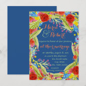 Blue Fiesta Wedding Kaart (Voorkant / Achterkant)